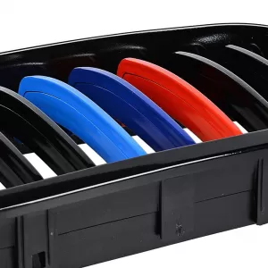 Front Grilles suitable for BMW 3 E46 03-06 Coupe/Cabrio Tri-color / Glossy Black 2 Pcs-image-6304821