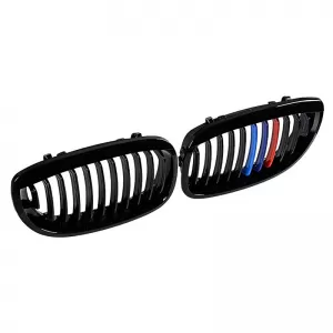 Front Grilles suitable for BMW 3 E46 03-06 Coupe/Cabrio Tri-color / Glossy Black 2 Pcs-image-6304823