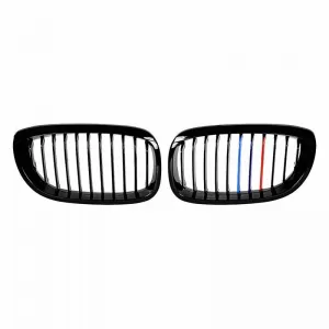 Front Grilles suitable for BMW 3 E46 03-06 Coupe/Cabrio Tri-color / Glossy Black 2 Pcs-image-6304824