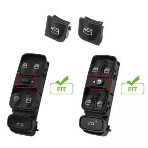 Switch Button Covers suitable for Left Electric Car Windows for Mercedes C-Class W203 2 Pieces-image-6304832