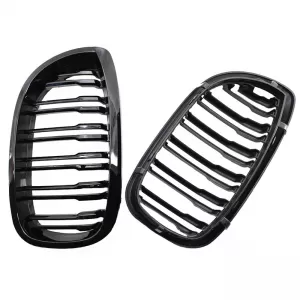 Front Grilles suitable for BMW 3 E46 03-06 Coupe/Cabrio M4 Look with Double Grille 4D Glossy Black 2 Pcs-image-6304863
