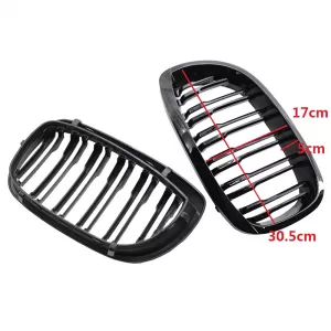 Front Grilles suitable for BMW 3 E46 03-06 Coupe/Cabrio M4 Look with Double Grille 4D Glossy Black 2 Pcs-image-6304865