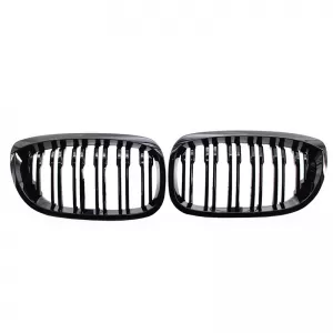 Front Grilles suitable for BMW 3 E46 03-06 Coupe/Cabrio M4 Look with Double Grille 4D Glossy Black 2 Pcs-image-6304867