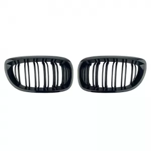 Front Grilles suitable for BMW 3 E46 03-06 Coupe/Cabrio M4 Look with Double Grille Glossy Black 2 Pcs-image-6304881