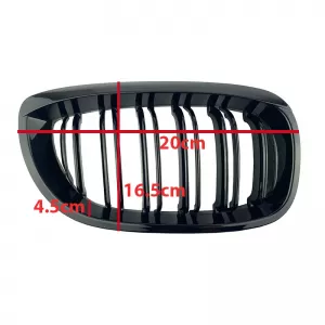Front Grilles suitable for BMW 3 E46 03-06 Coupe/Cabrio M4 Look with Double Grille Glossy Black 2 Pcs-image-6304890