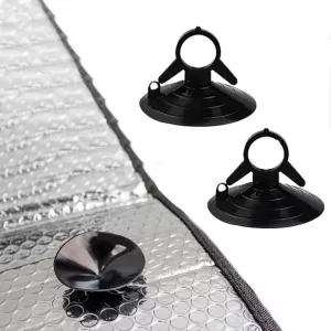 Sun Shade Interior Front Windshield UV Reflecting Foldable ''Black'' Feral Black Matte Medium 145 x 60 cm 1 Piece-image-6304978