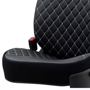 Semi Seat Cover suitable for Otom RSX Diamond Embroidered PVC Black With White Stitch RSXD-102 1 Piece-image-6305179