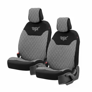 Semi Front Seat Covers suitable for Otom RSX Sport Fabric Embroidered Grey With Black Stitch RSXL-103 2 Pieces-image-6305184