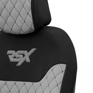 Semi Front Seat Covers suitable for Otom RSX Sport Fabric Embroidered Grey With Black Stitch RSXL-103 2 Pieces-image-6305185