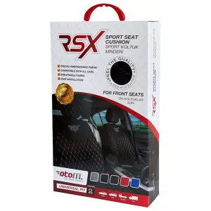 Semi Front Seat Covers suitable for Otom RSX Sport Fabric Embroidered Black With White Stitch RSXL-101 2 Pieces-image-6305195