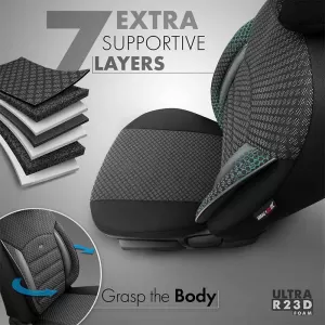 Seat Covers Otom Sport Plus Design Universal Cotton / Rachel / Artificial Leather Front / Rear Set 11 Pieces Black SPTPLS-101-image-6305299