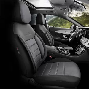 Seat Covers Otom Comfortline Design Universal Sued / Rachel / Artificial Leather Front / Rear Set 11 Pieces Black - Grey CMF-206-image-6305355
