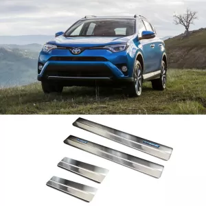 Decorative Interior Door Sills suitable for Toyota Rav4 16-18 / Toyota C-HR 2016+ Hybrid Chrome 4 Pcs-image-6305416