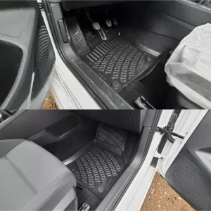 Car Mats 3D From Rubber TPE Suitable for VW Golf VIII (8) 2019+ Manual Transmission Rizline 4 Pcs Black