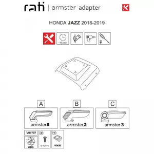 Armrest Base suitable for Honda Jazz 16-19 Armster Rati 1 Pc