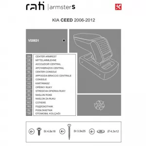 Armrest Armster S suitable for Kia Ceed 2006-2012 Black Color-image-6305936
