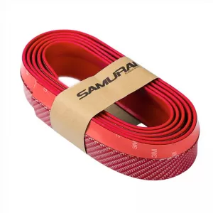 Front Spoiler Universal Samurai Lip Safe & Style 2500mm Red Carbon 1 pc-image-6306003