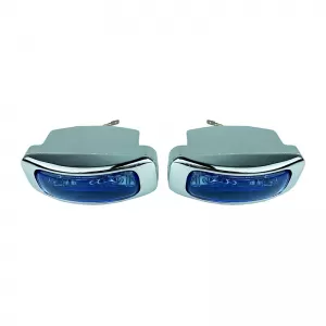 Head Lamp Universal 125x46mm H3 12V 55W LA-1100 16031 Blue/Chrome 2 Pcs-image-6306040