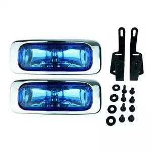 Head Lamp Universal 125x46mm H3 12V 55W LA-1100 16031 Blue/Chrome 2 Pcs-image-6306044