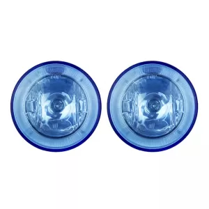 Head Lamp Universal Blue Ø 10cm H3 12 Volt 55 Watt With Blue Angel Eyes 2 Pcs-image-6306103