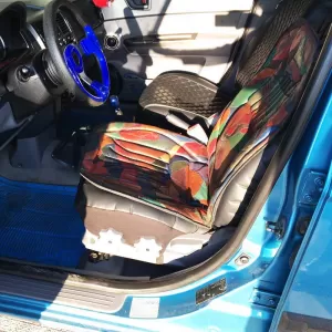 Seat Front Cushion ''Camouflage'' 100% Leather Brown-Black 1 Piece 11049-image-6306119