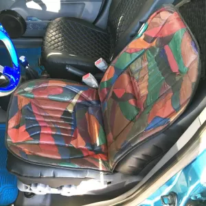Seat Front Cushion ''Camouflage'' 100% Leather Brown-Black 1 Piece 11049-image-6306121