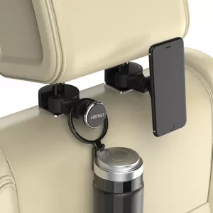 Car Back Seat Headrest Mount With Hook Magnetic Smartphone / Tablet Holder THOLD-01