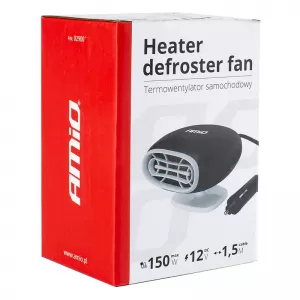Car Heater / Defroster Plug In Lighter 12 Volt 150 Watt 13 Amper Black / White Color Amio 02900, CH-09-image-6306196