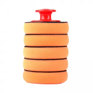 Polishing Sponges with Handle 10cm Set of 6 Pieces Orange Color-image-6306200