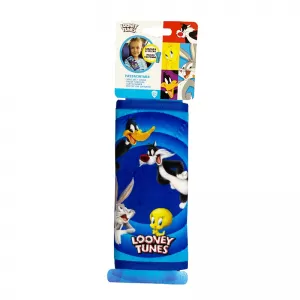 Seat Belt Cover suitable for Cars Looney Tunes ''Tweety-Bugs Bunny-Daffy Duck-Sylvester'' Velvet Blue 1 Piece