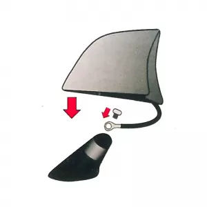 Car Roof Antenna suitable for Golf Type Carbon Shark with Connection Cable and Normal Function 17cm-image-6306383