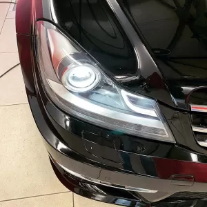 Headlights Set Suitable for Mercedes-Benz C-Class W204 11-14 DRL & Led Signal Black H7 With Motor-image-6306394