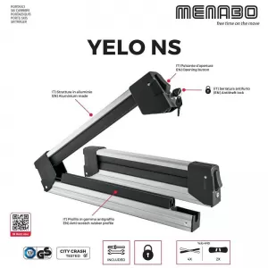 Ski / Snowboard Roof Racks Aluminium Menabo Yelo 4 (4 Pairs Ski or 2 Snowboards) 2 Pcs-image-6307060
