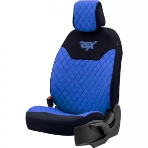Semi Front Seat Covers suitable for Otom RSX Sport Fabric Embroidered Blue / Black RSXL-105 2 Pieces-image-6307604
