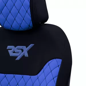 Semi Front Seat Covers suitable for Otom RSX Sport Fabric Embroidered Blue / Black RSXL-105 2 Pieces-image-6307605