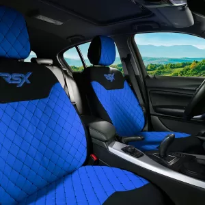 Semi Front Seat Covers suitable for Otom RSX Sport Fabric Embroidered Blue / Black RSXL-105 2 Pieces-image-6307607