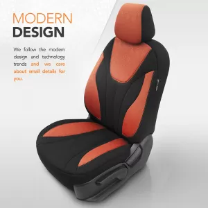 Seat Covers Otom Ruby Design Universal Cotton Rachel Front / Rear Set 11 Pieces Black / Terracota RBY-1204-image-6307634