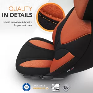 Seat Covers Otom Ruby Design Universal Cotton Rachel Front / Rear Set 11 Pieces Black / Terracota RBY-1204-image-6307636