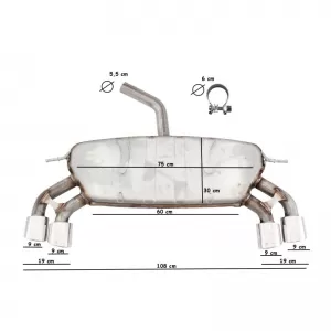 Exhaust System suitable for VW Golf VII (7) R-Design (2013-2019) Catback Muffler R & R-Line-image-6307742