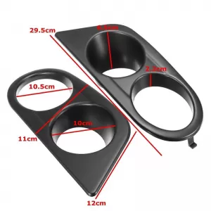 Front Bumper Fog Lamp Cover Side Grill suitable for BMW 3 E46 M3 98-05 Hamman Look Double Black Left & Right 2 Pieces China