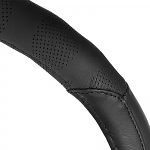 Lenkradbezug aus schwarzem Leder Medium 38cm-image-6308423