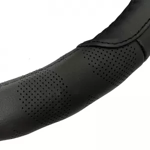 Lenkradbezug aus schwarzem Leder Medium 38cm-image-6308425