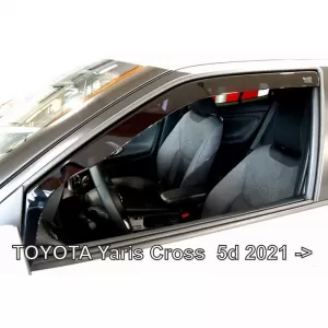 Wind Deflectors Heko suitable for Toyota Yaris Cross (2021+) 5 Doors - Black Color Pair 2 Pcs Front 29669