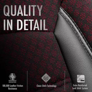 Seat Covers Otom Sport Plus Design Universal Cotton / Rachel / Artificial Leather Front / Rear Set 11 Pieces Dark Red SPTPLS-103-image-6309248