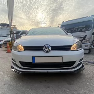 Front Spoiler suitable for VW Golf VII (7.5) 17-20 Standard Bumper Black Color Made from ABS Plastic 3 Pieces-image-6309311