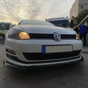 Front Spoiler suitable for VW Golf VII (7.5) 17-20 Standard Bumper Black Color Made from ABS Plastic 3 Pieces-image-6309313