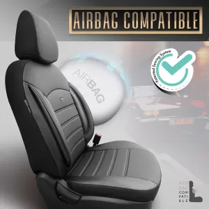 Seat Covers Otom Inspire Design Universal Full Artificial Leather Front / Rear Set 11 Pieces Black INS-3501-image-6310022