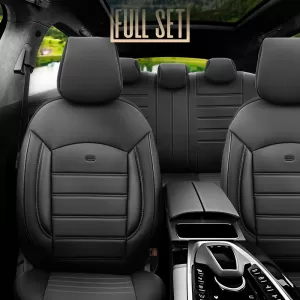 Seat Covers Otom Inspire Design Universal Full Artificial Leather Front / Rear Set 11 Pieces Black INS-3501-image-6310024