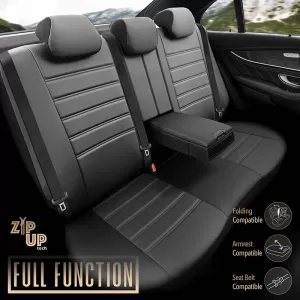 Seat Covers Otom Inspire Design Universal Full Artificial Leather Front / Rear Set 11 Pieces Black INS-3501-image-6310026