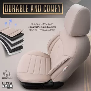 Seat Covers Otom Inspire Design Universal Full Artificial Leather Front / Rear Set 11 Pieces Beige INS-3509-image-6310067